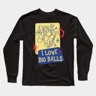 Funny Bowling Lover Mid-Century Modern Long Sleeve T-Shirt